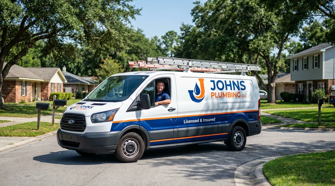 Johns Plumbing LLC service van in Hanceville, AL