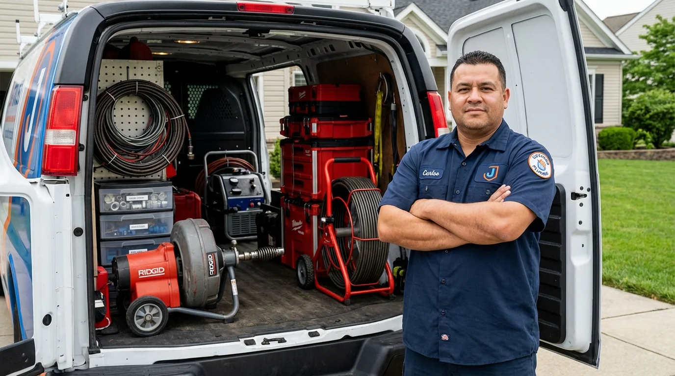Professional drain cleaning equipment and Johns Plumbing LLC plumber in Hanceville