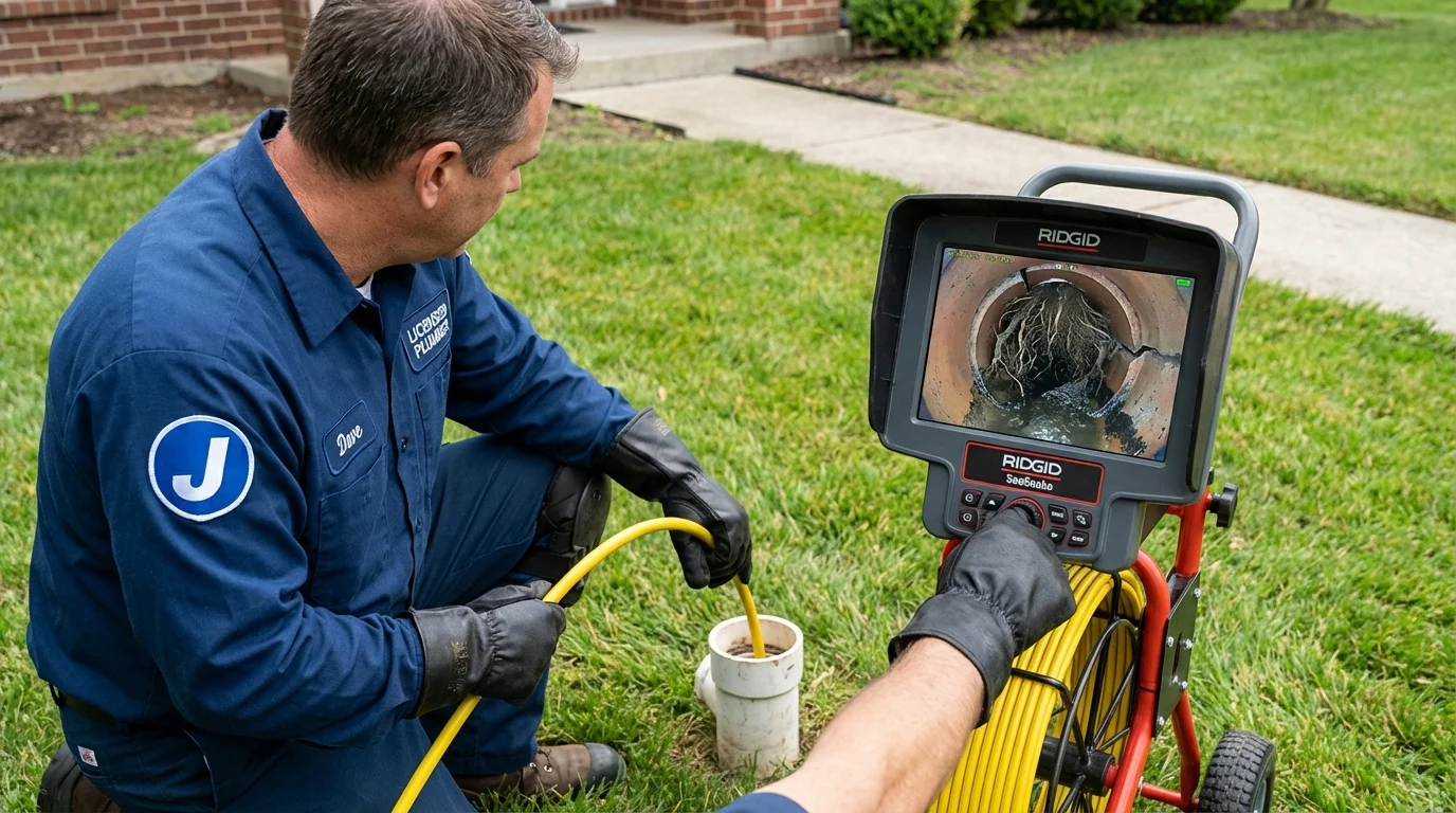 Sewer camera inspection being performed by Johns Plumbing LLC in Hanceville
