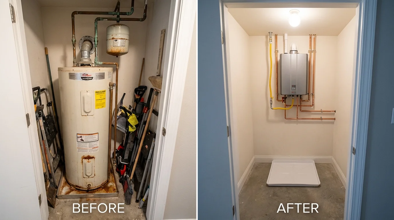 Tank water heater versus wall-mounted tankless unit comparison for Hanceville, AL homeowners