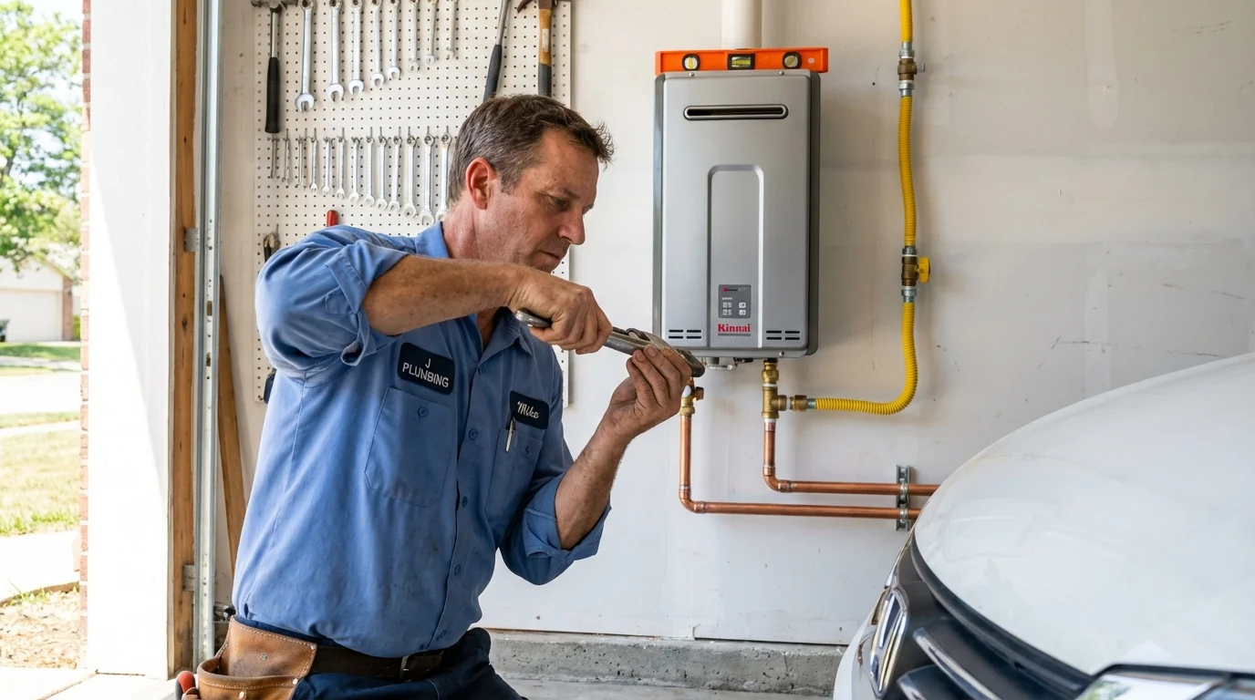 Tankless water heater installation by a Johns Plumbing LLC plumber in Hanceville
